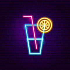 Sticker - Lemonade Glass Neon Sign