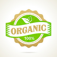 Wall Mural - Natural organic food logo with paper background