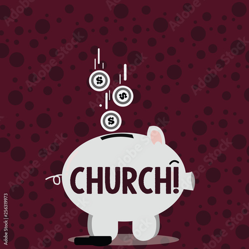 Fotografía Writing note showing Church