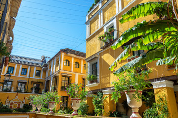 Poster - Historic Yellow Buildings in Seville, Spain