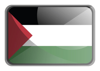 Sticker - Vector illustration of Palestine flag on white background.