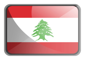 Sticker - Vector illustration of Lebanon flag on white background.