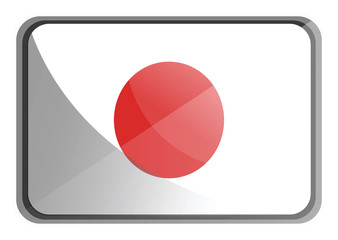 Sticker - Vector illustration of Japan flag on white background.