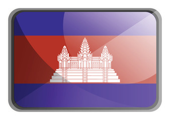 Sticker - Vector illustration of Cambodia flag on white background.