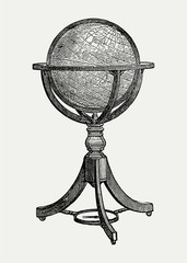 Sticker - Vintage globe stand illustration