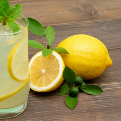 Wall Mural - Refreshing lemonade juice drink