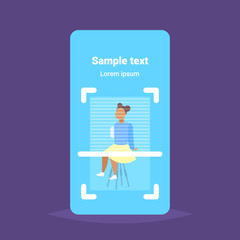 Poster - Technological machine scanning of young African woman