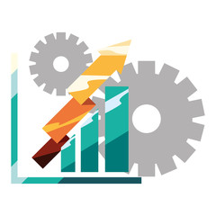 Wall Mural - financial diagram gears