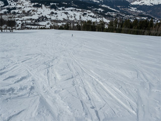 piste de ski à Saint Gervais dans les Alpes françaises