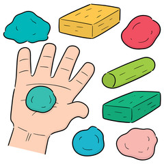 Sticker - vector set of clay for kid