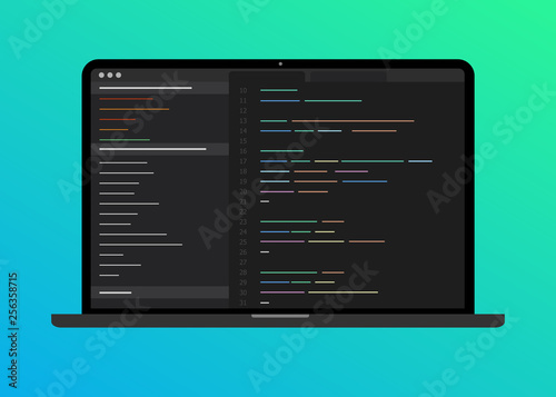 Fotomural Icon of development and programming coding software