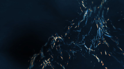 Poster - 3d rendering of empty blue throne with glowing orange ore. mysterious dark work with endless power w
