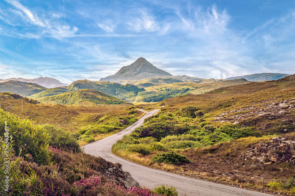 Stack Mountains View of Ben Stack mountain peak from West, Scottish Highlands. Stock ...