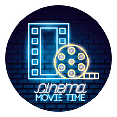 Canvas Print - movie time neon