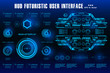 © PALERM089 - Futuristic blue virtual graphic touch user interface. HUD dashboard display virtual reality technology screen
