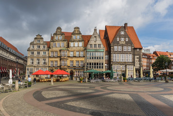 Bremen, Germany - Old Town Bremen displays a huge number of beautiful landmarks, with its churches, historical buildings, murales and contemporary architecture