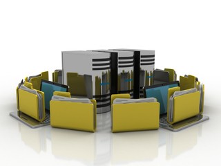 Aufkleber - 3d rendering computer folder network