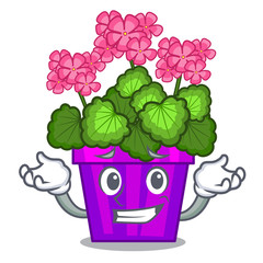 Sticker - Grinning geranium flowers stick the character stem