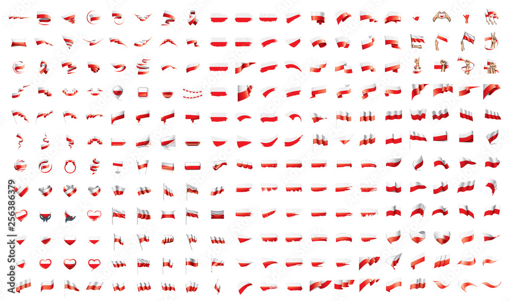 very big collection of vector flags of the Poland - obrazy, fototapety, plakaty 