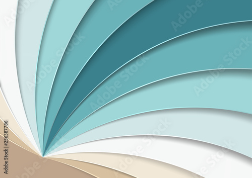 Abstract Background with Paper Curves in Layers with 3D Shadows - Colorful Ge...