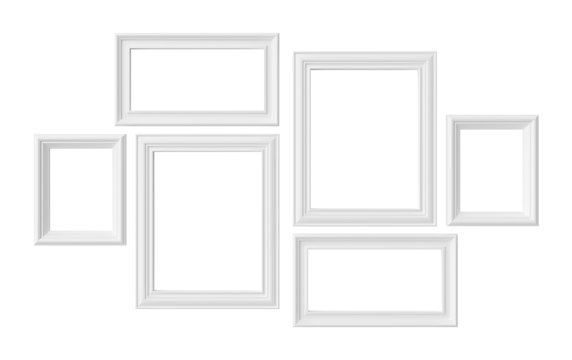 White photoframes isolated on white background
