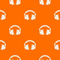 Poster - Headphones pattern vector orange for any web design best