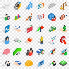 Poster - Creative company icons set. Isometric style of 36 creative company vector icons for web for any design