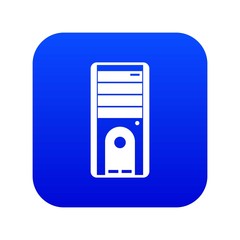 Poster - Computer system unit icon digital blue for any design isolated on white vector illustration