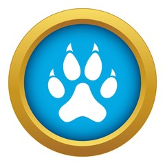 Poster - Cat paw icon blue vector isolated on white background for any design