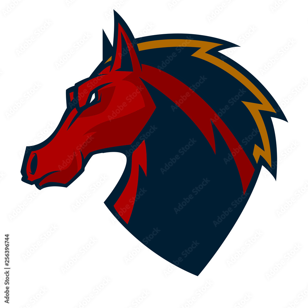 angry horse head mascot esports logo illustration Stock Vector | Adobe ...