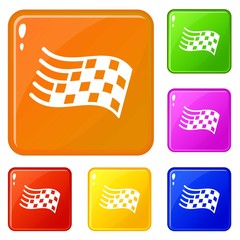 Poster - Finish flag icons set collection vector 6 color isolated on white background
