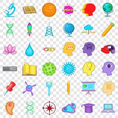 Poster - Creative idea icons set. Cartoon style of 36 creative idea vector icons for web for any design