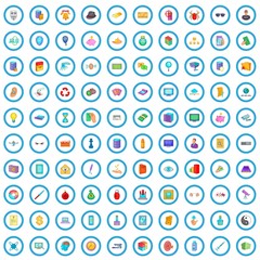 Poster - 100 information security icons set in cartoon style for any design vector illustration