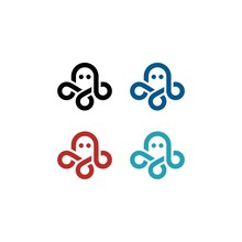 Octopus Logo Kraken Vector Icon Line Art Outline