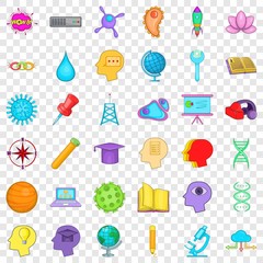 Poster - Creative working icons set. Cartoon style of 36 creative working vector icons for web for any design