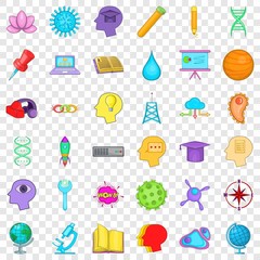 Poster - Creative job icons set. Cartoon style of 36 creative job vector icons for web for any design