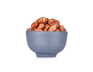 Nuts in bowl isolated on white background