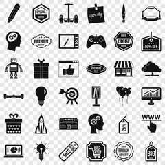 Poster - Best idea icons set. Simple style of 36 best idea vector icons for web for any design