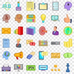 Poster - Creative marketing icons set. Cartoon style of 36 creative marketing vector icons for web for any design