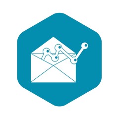 Poster - Envellope with graph icon in simple style isolated vector illustration