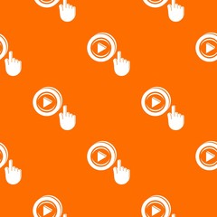 Poster - Play video pattern vector orange for any web design best