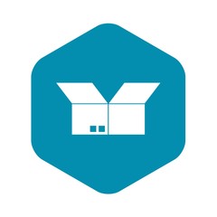 Poster - Opened cardboard box icon in simple style isolated vector illustration