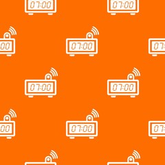 Poster - Electronic alarm clock pattern vector orange for any web design best