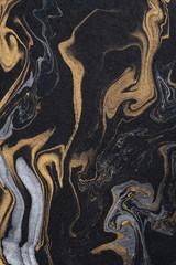 Wall Mural - marble ink paper texture black silver gold