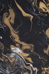 Wall Mural - marble ink paper texture black silver gold