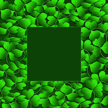 Graphic Background Of 3D Shamrocks In Gradient Green