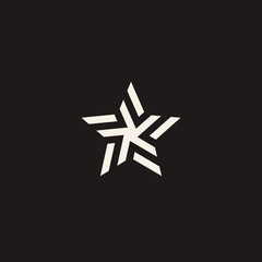 Wall Mural - stylized linear shape star logo design template