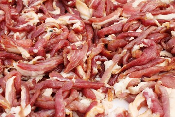 Sticker - Sun-dried pork for cooking in market