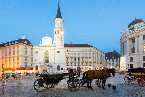 Horse carriage, Josefsplatz, Vienna, Austria Canvas Print