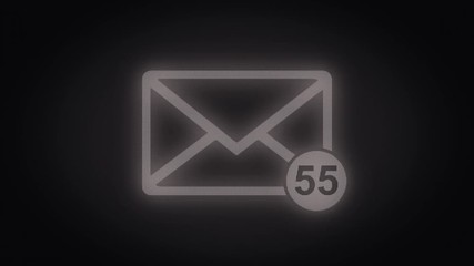 Poster - Opening the email. New email message notification on smartphone device. Mail icon, video animation